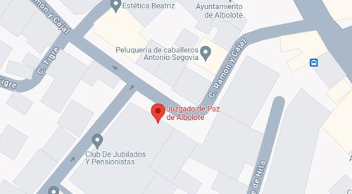 mapa Registro Civil Juzgado de Paz de Albolote Granada