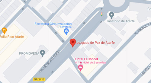 mapa Registro Civil Juzgado de Paz de Atarfe Granada