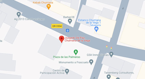 mapa Registro Civil Juzgado de Paz de Churriana de la Vega Granada