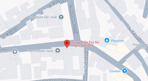 mapa Registro Civil Juzgado de Paz de Vegas del Genil Granada